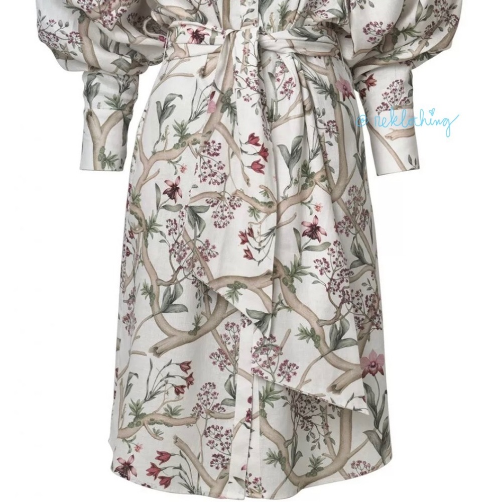 ❌SOLD❌ JOHANNA ORTIZ Gorgeous Orchids Linen Dress - Picture 6 of 14